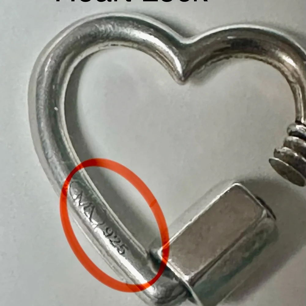 Marla Aaron Baby Drop Lock & Heart Lock Sterling - Picture 4 of 7